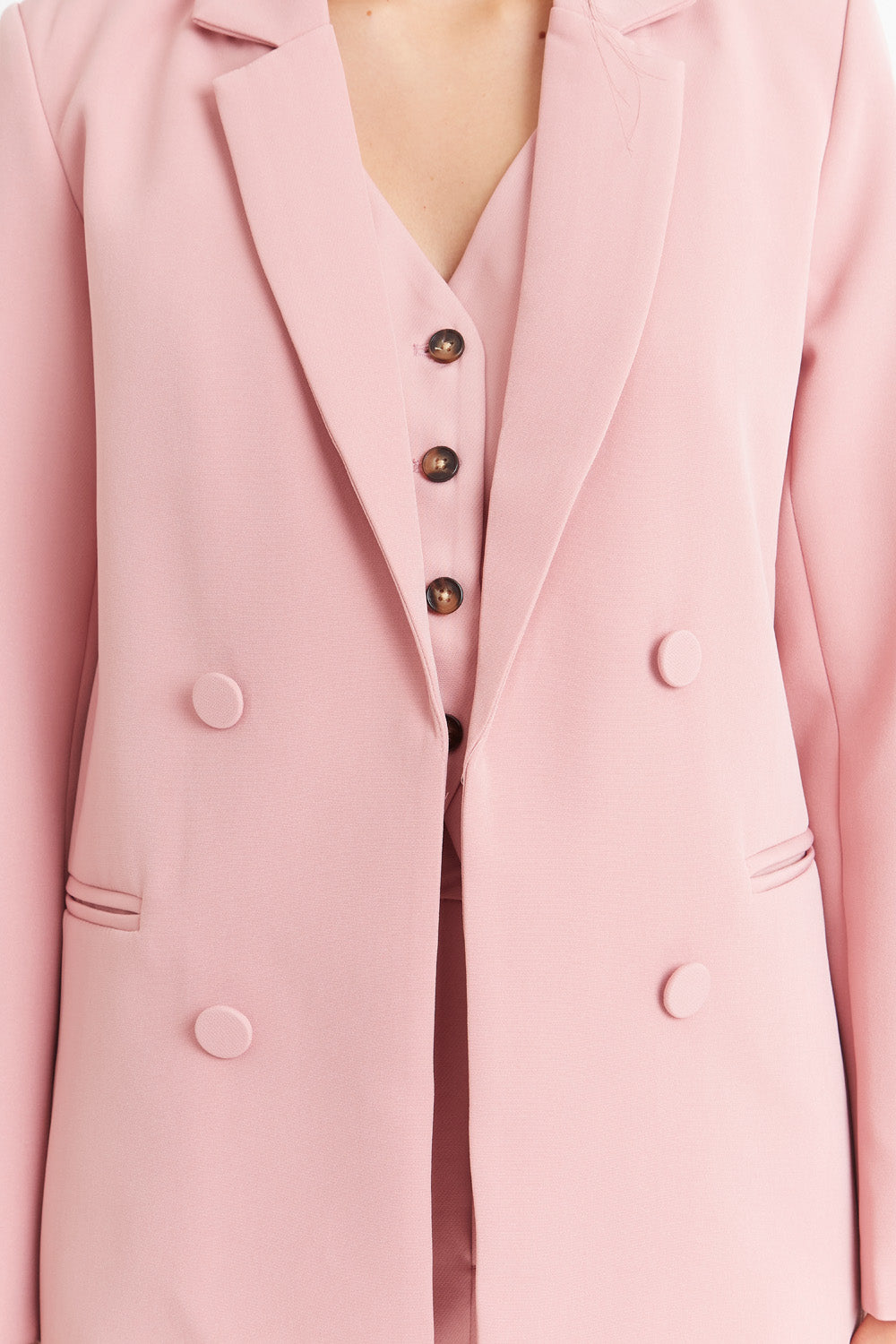 Blazer Básico de Tope Rosado Nicopoly