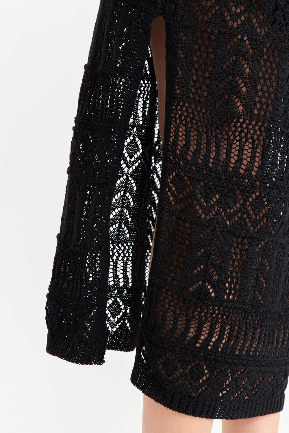 Vestido Largo Tejido Negro