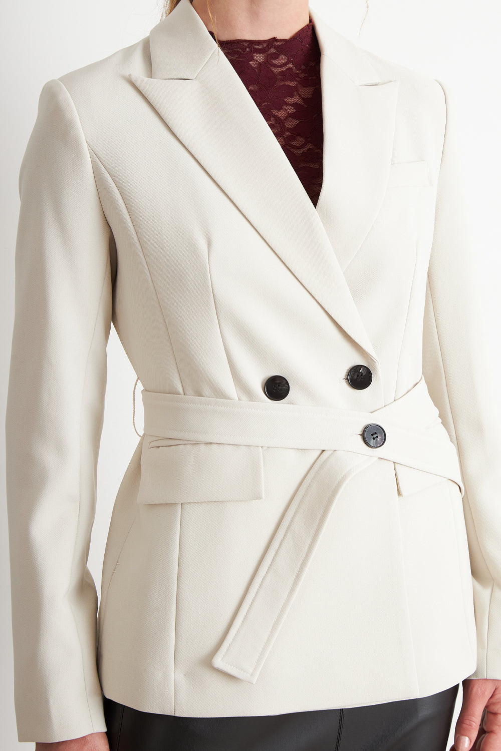 Blazer Cinturón Blanco