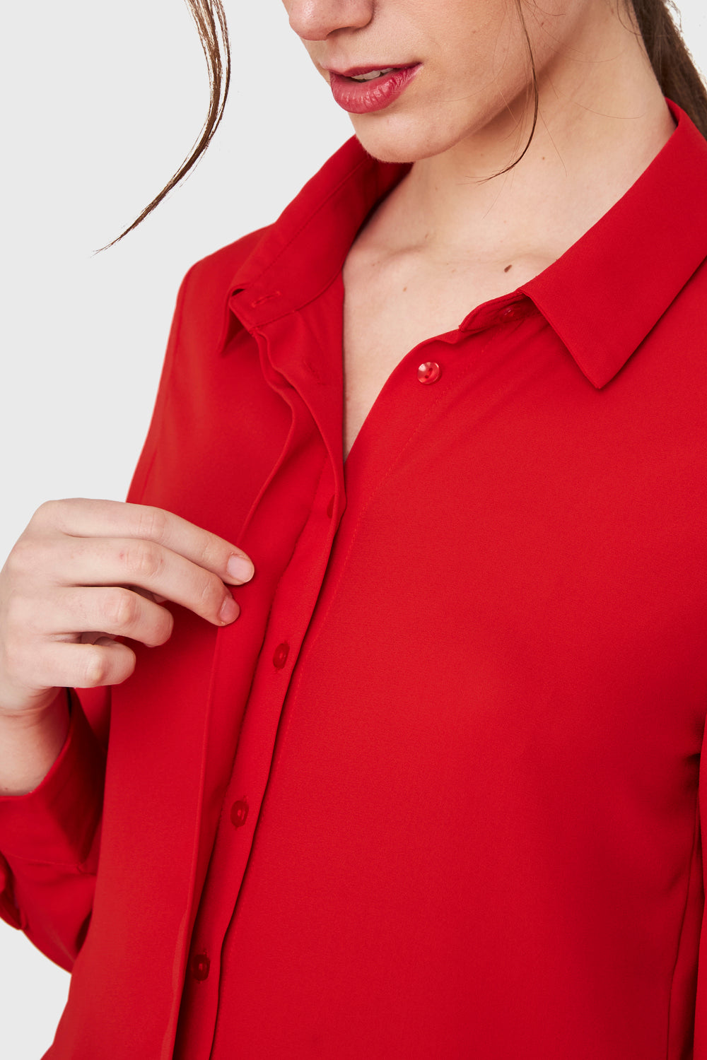 Blusa Botonera Invisible Rojo