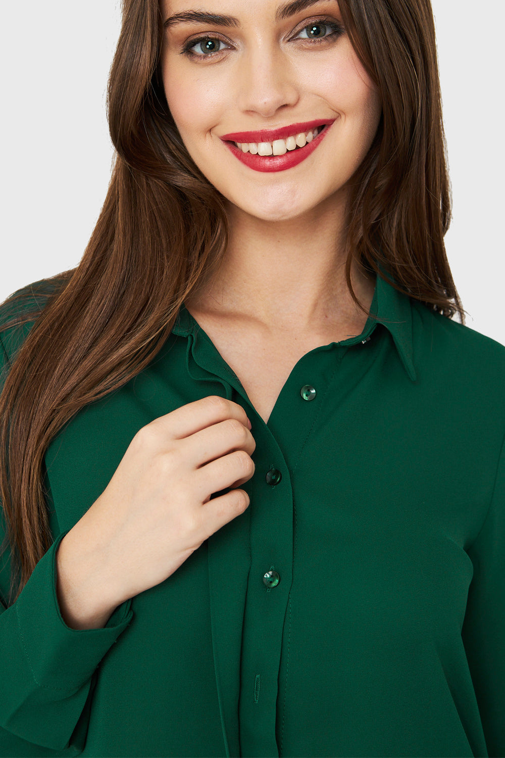 Blusa Básica Botonera Invisible Verde