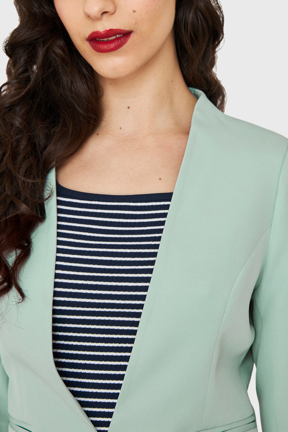 Blazer Entallado Clásico Menta