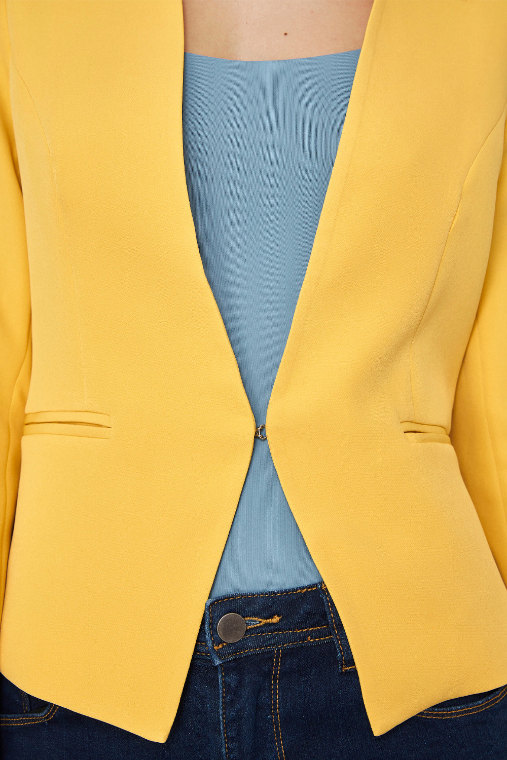 Blazer Entallado Clásico Amarillo Canario