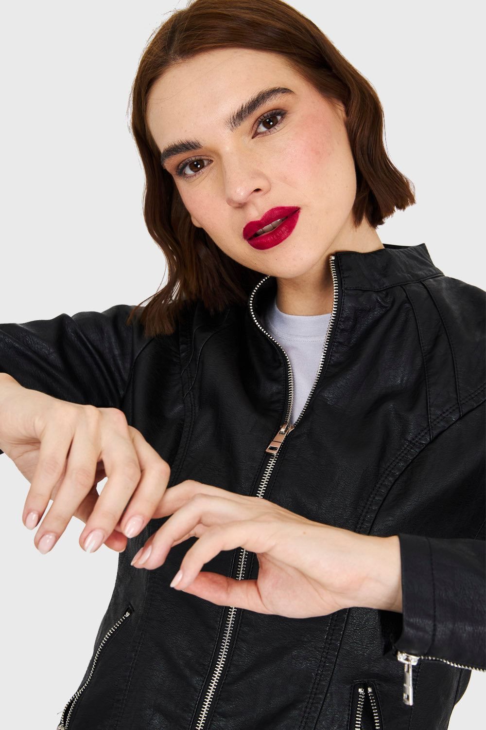 Chaqueta Cuello Mao Negro