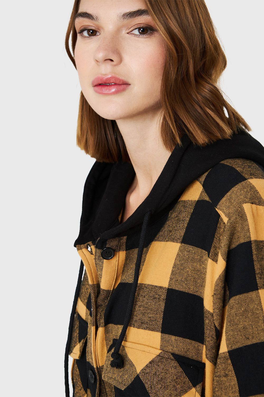 Sobrecamisa Gorro Cuadros Mostaza