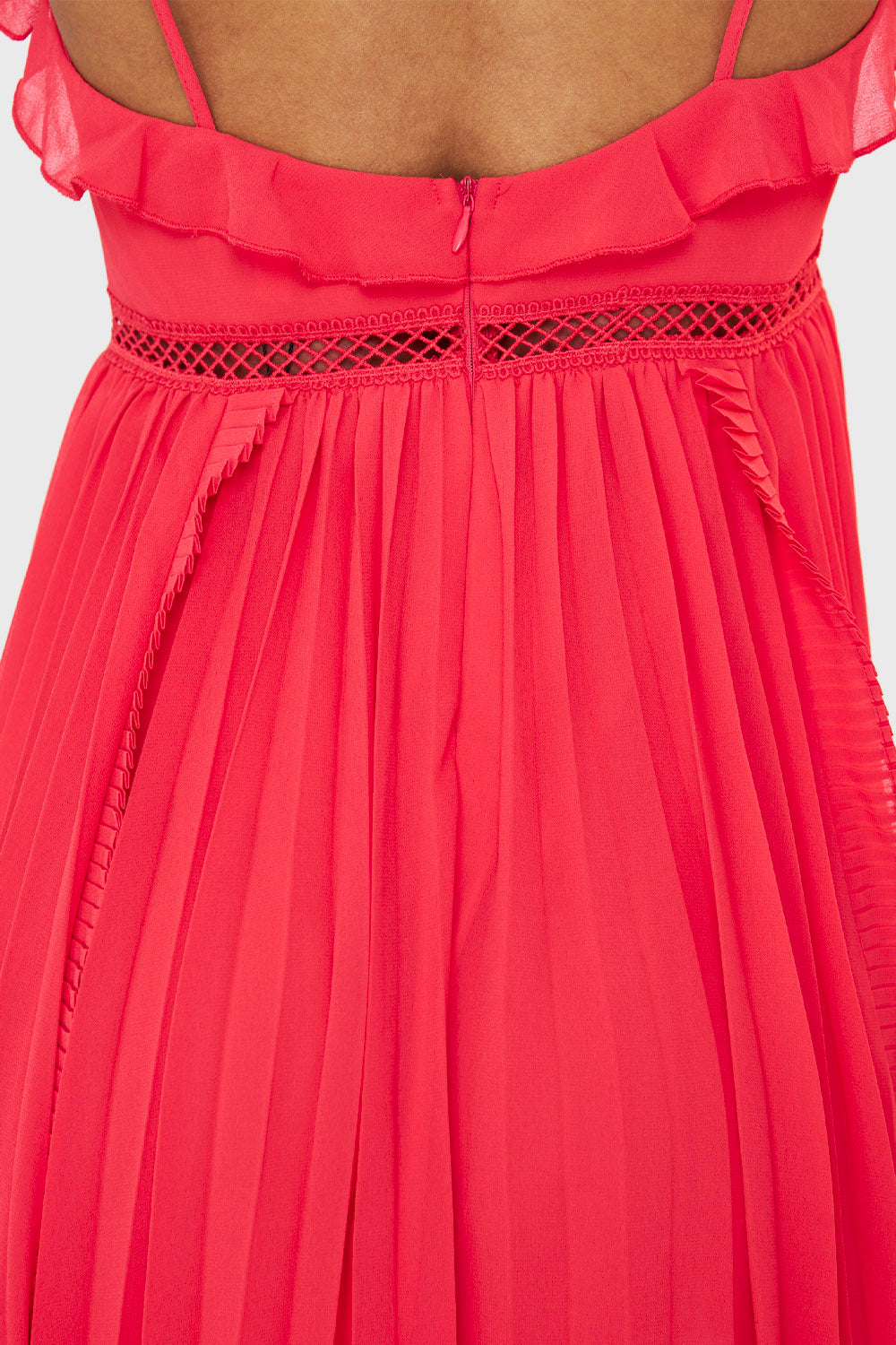 Vestido Plisado Vuelitos Rojo