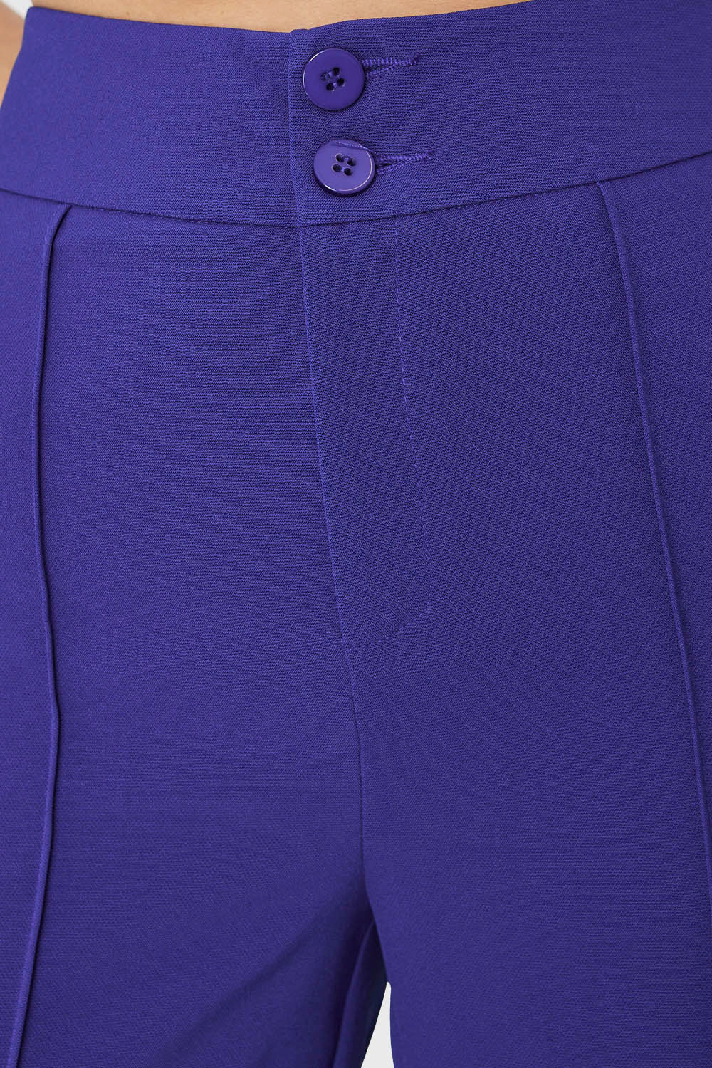 Pantalón Recto Costuras Frontales Azul Rey