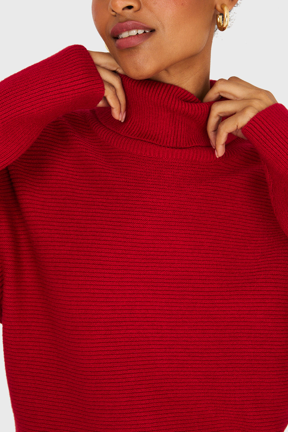 Sweater Básico Cuello Beatle Rojo