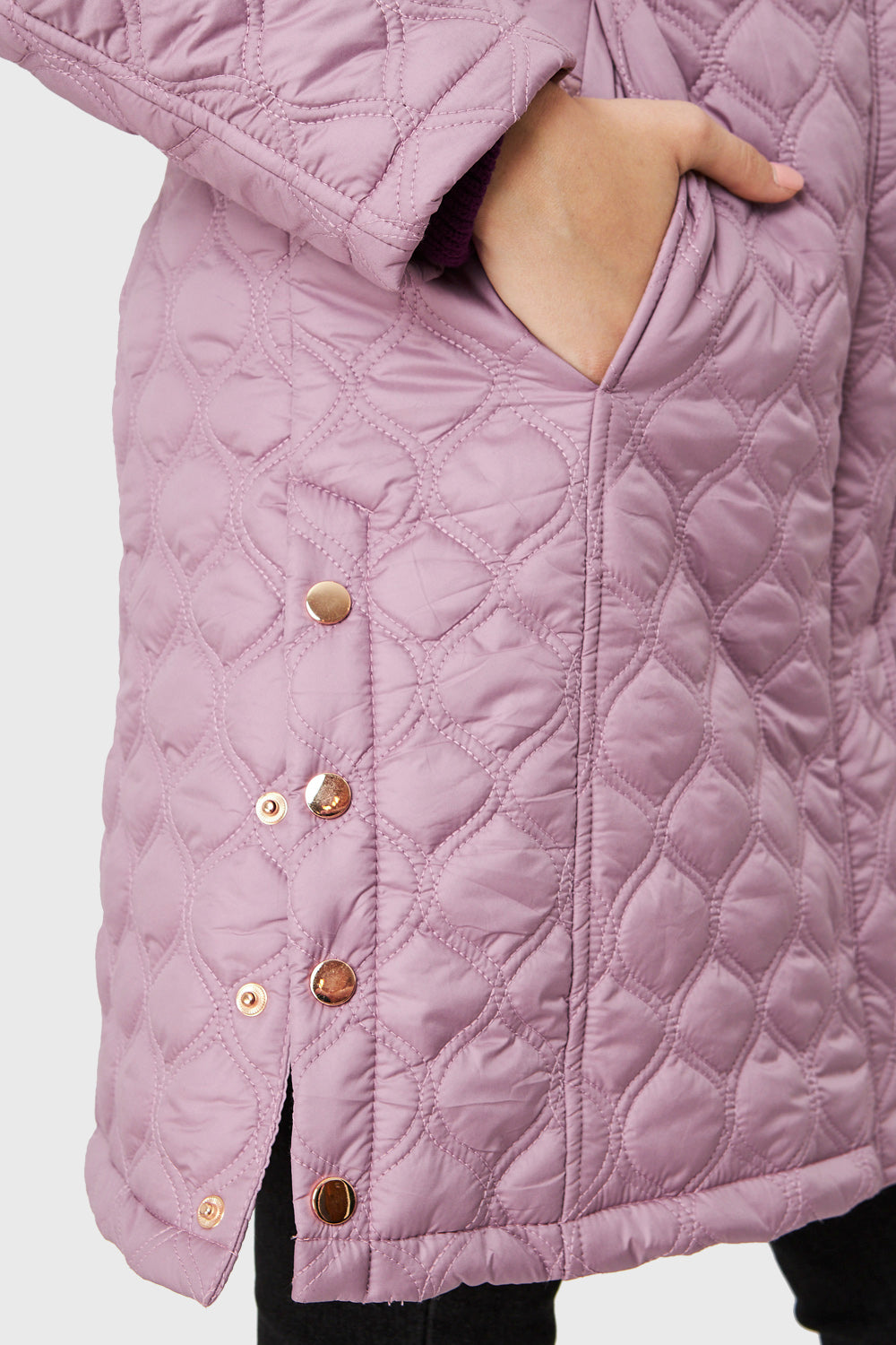 Parka Tipo Quilt Rosa