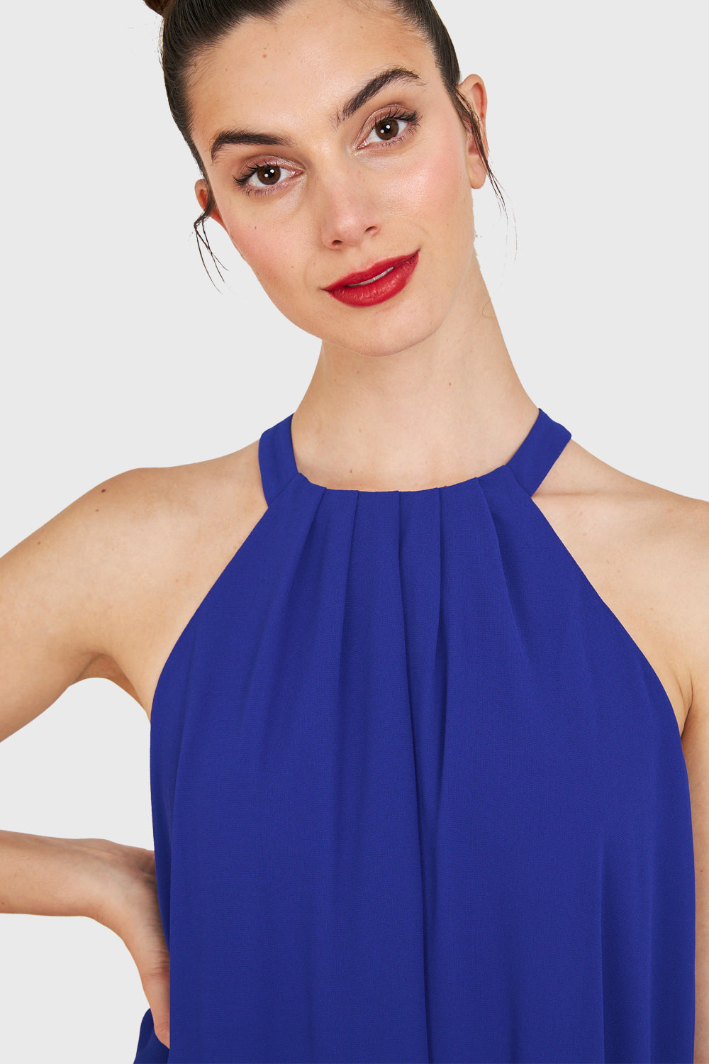 Vestido Corto Halter Azul Rey