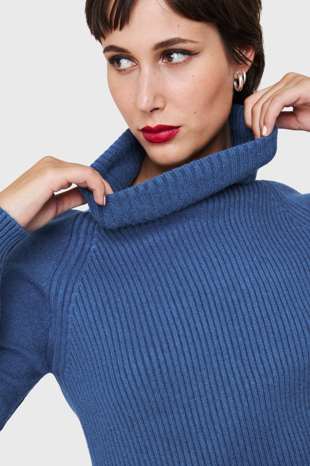 Sweater Beatle Acanalado Azul Índigo