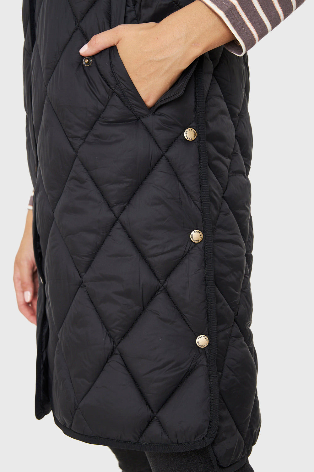 Parka Sin Mangas Quilt Negro