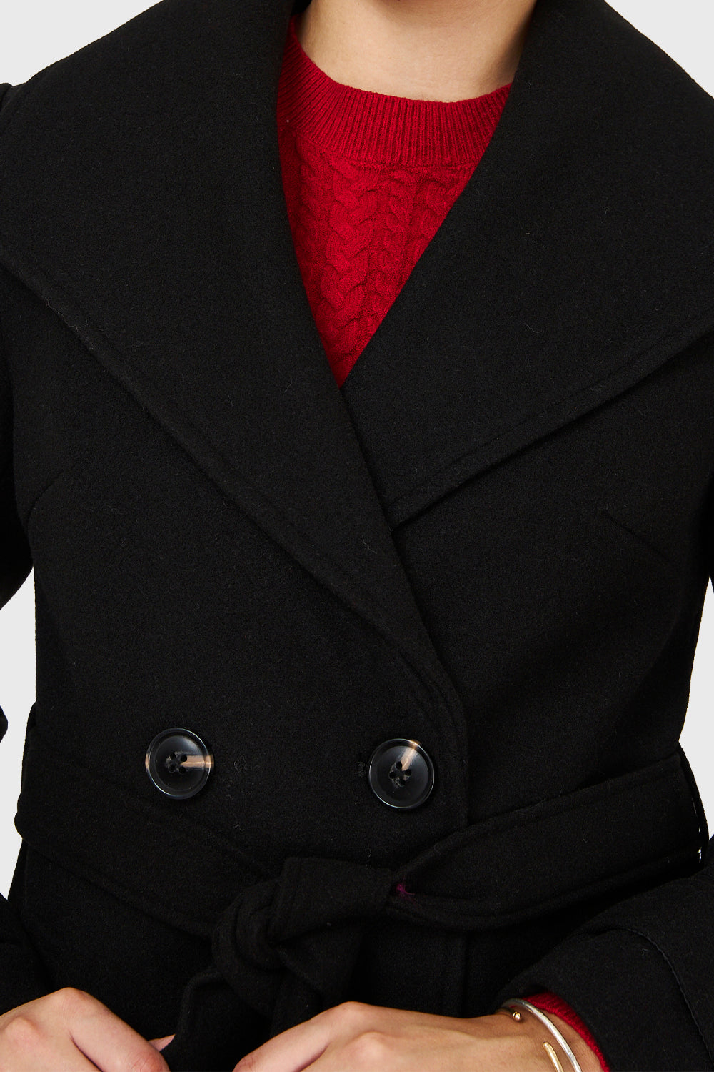 Abrigo Largo Lazo Negro