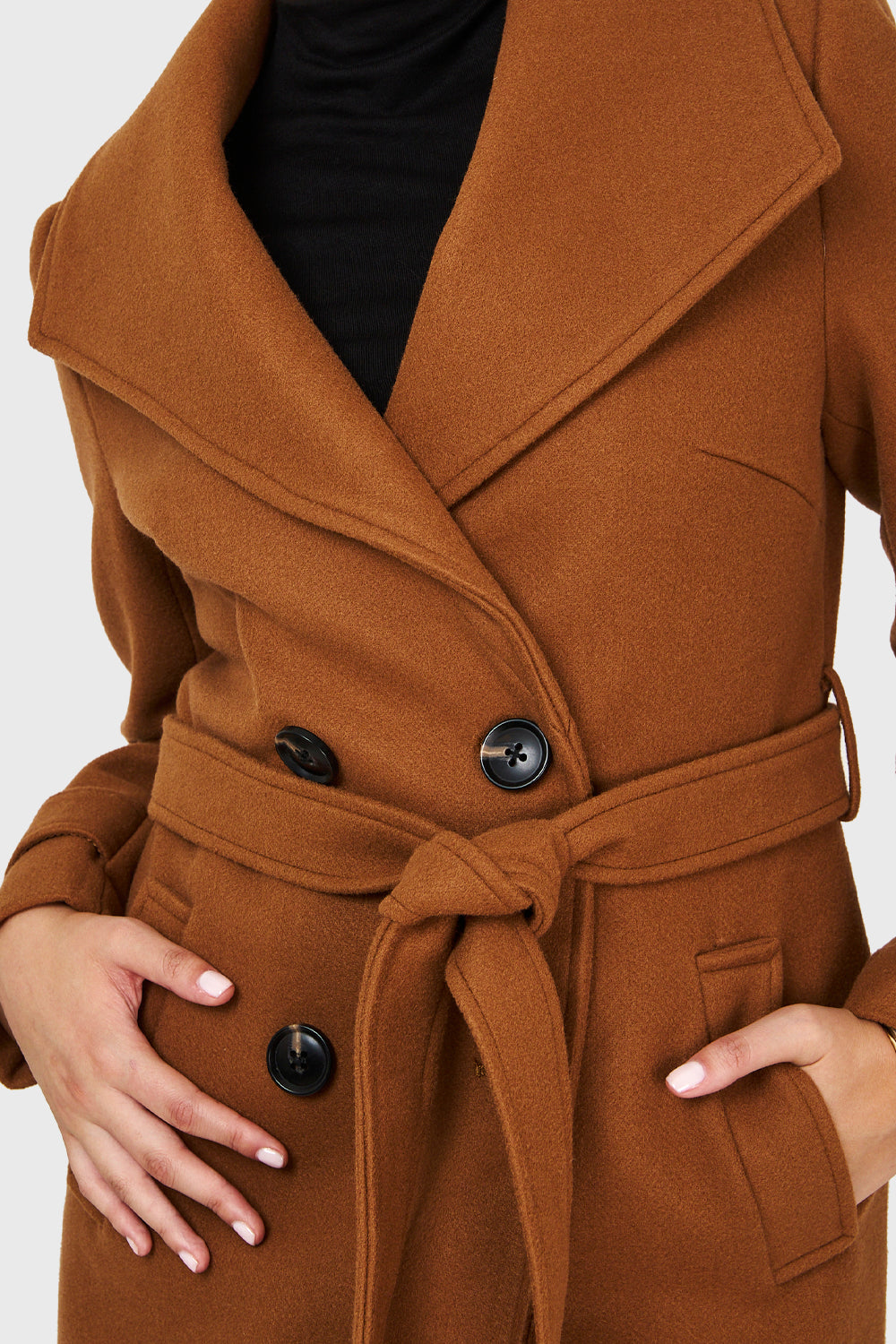 Abrigo Largo Lazo Camel