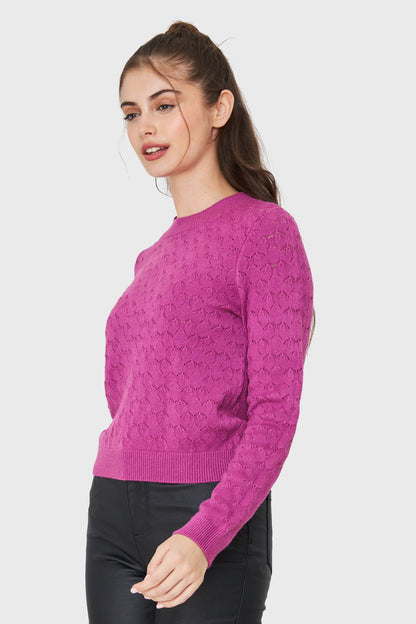 Sweater De Punto Fantasía Magenta