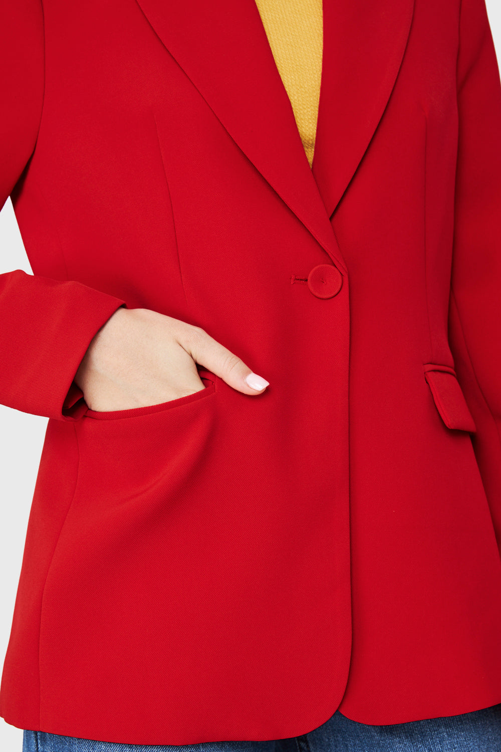 Blazer Bolsillos Con Solapas Rojo