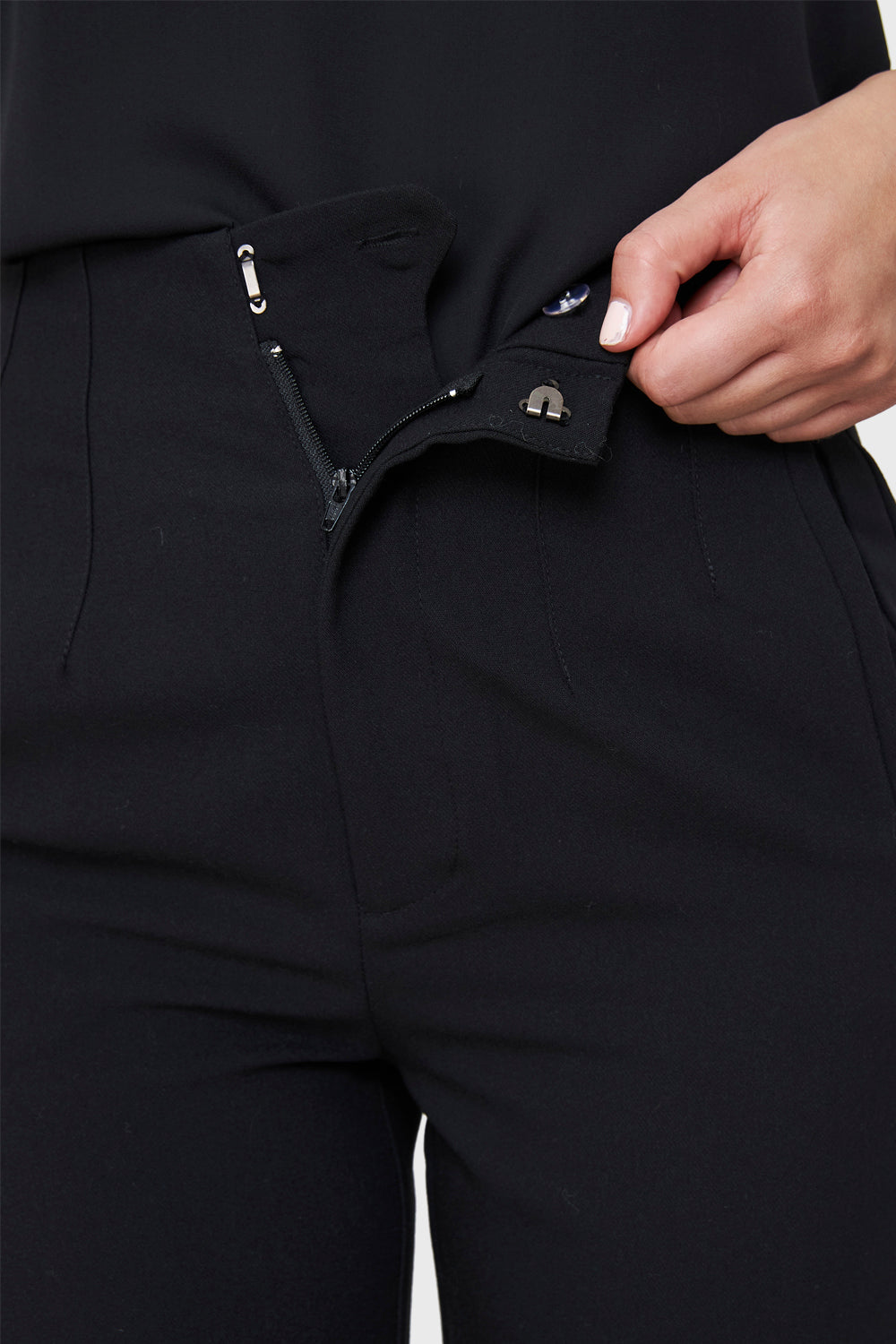 Pantalón Pinzas Recto Negro
