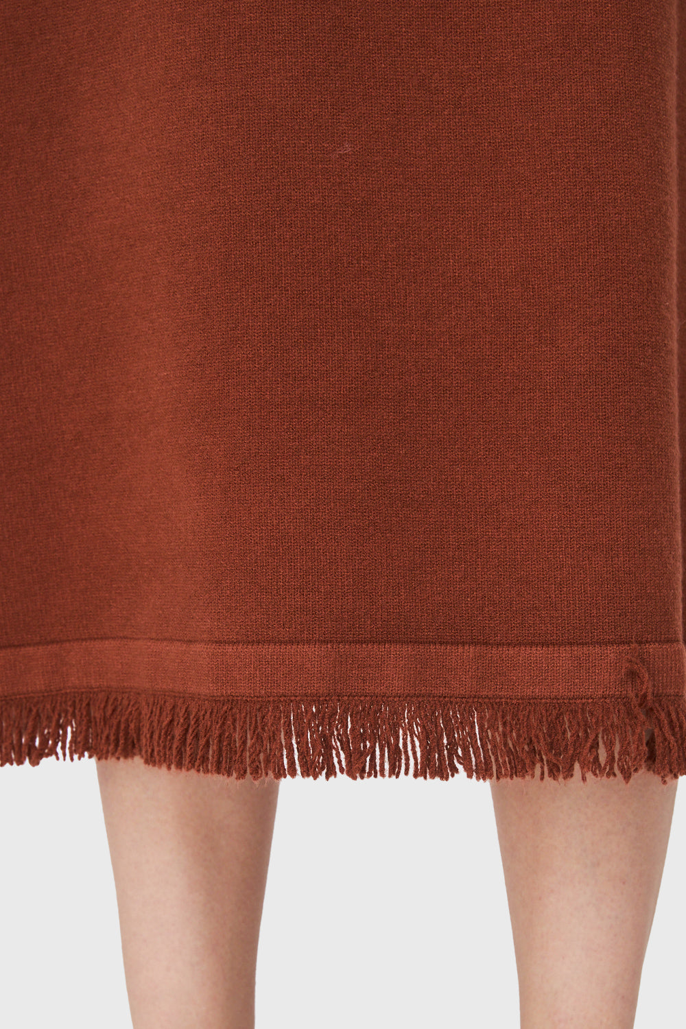 Vestido Tipo Tejido Holgado Flecos Óxido