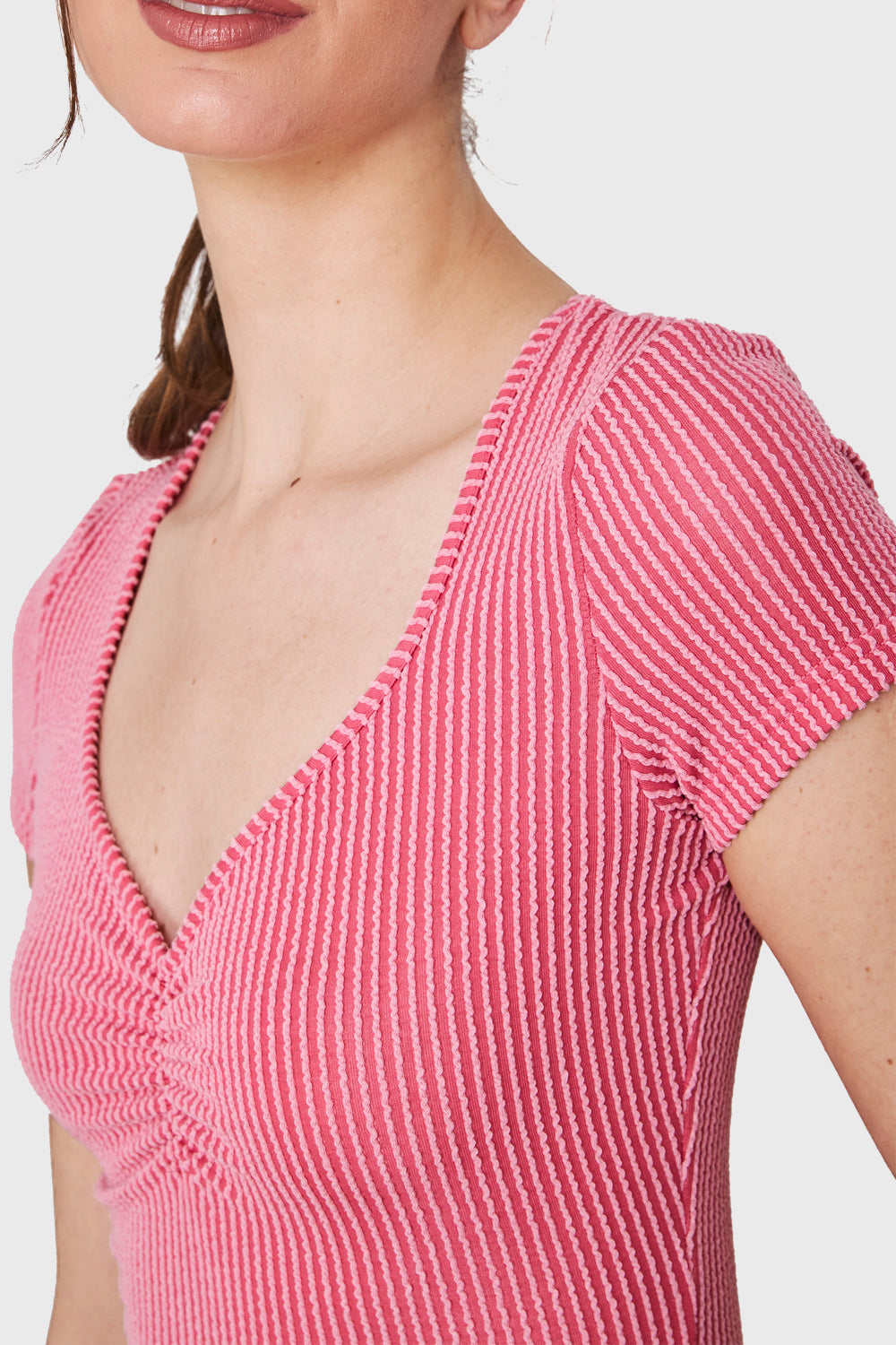 Body Texturizado Acanalado Rosado