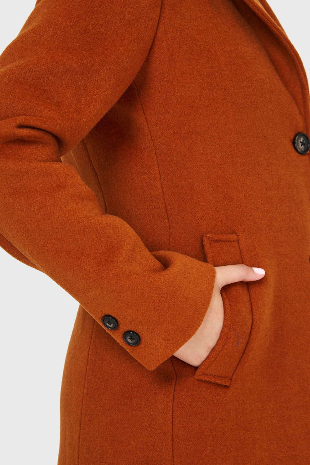 Abrigo Tipo Paño 2 Botones Óxido