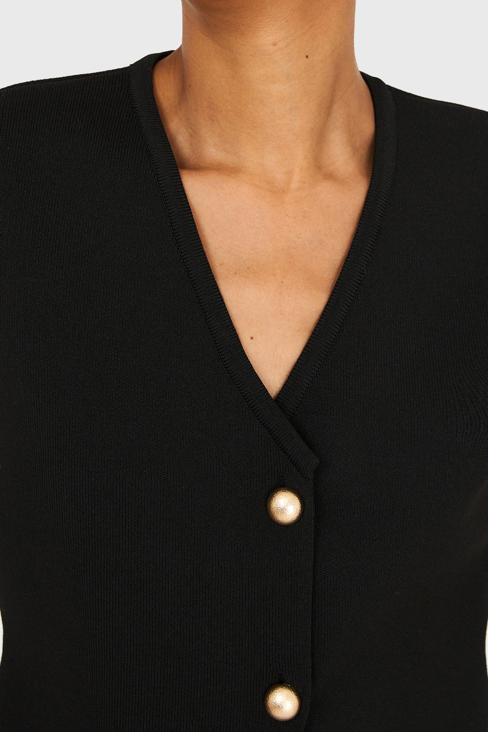 Gilet Tejido Hilo Negro