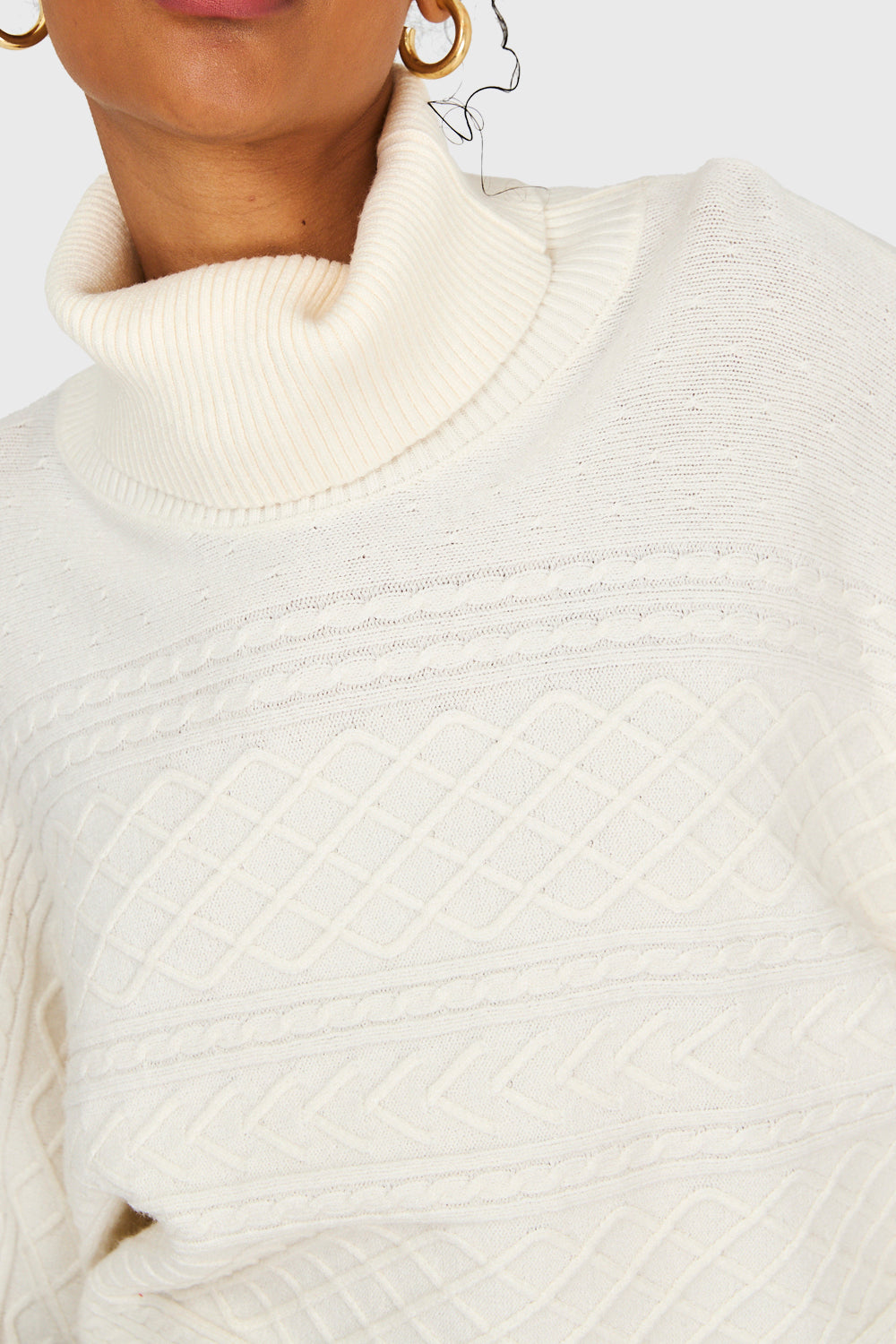 Sweater Manga Muerciélago Blanco Invierno