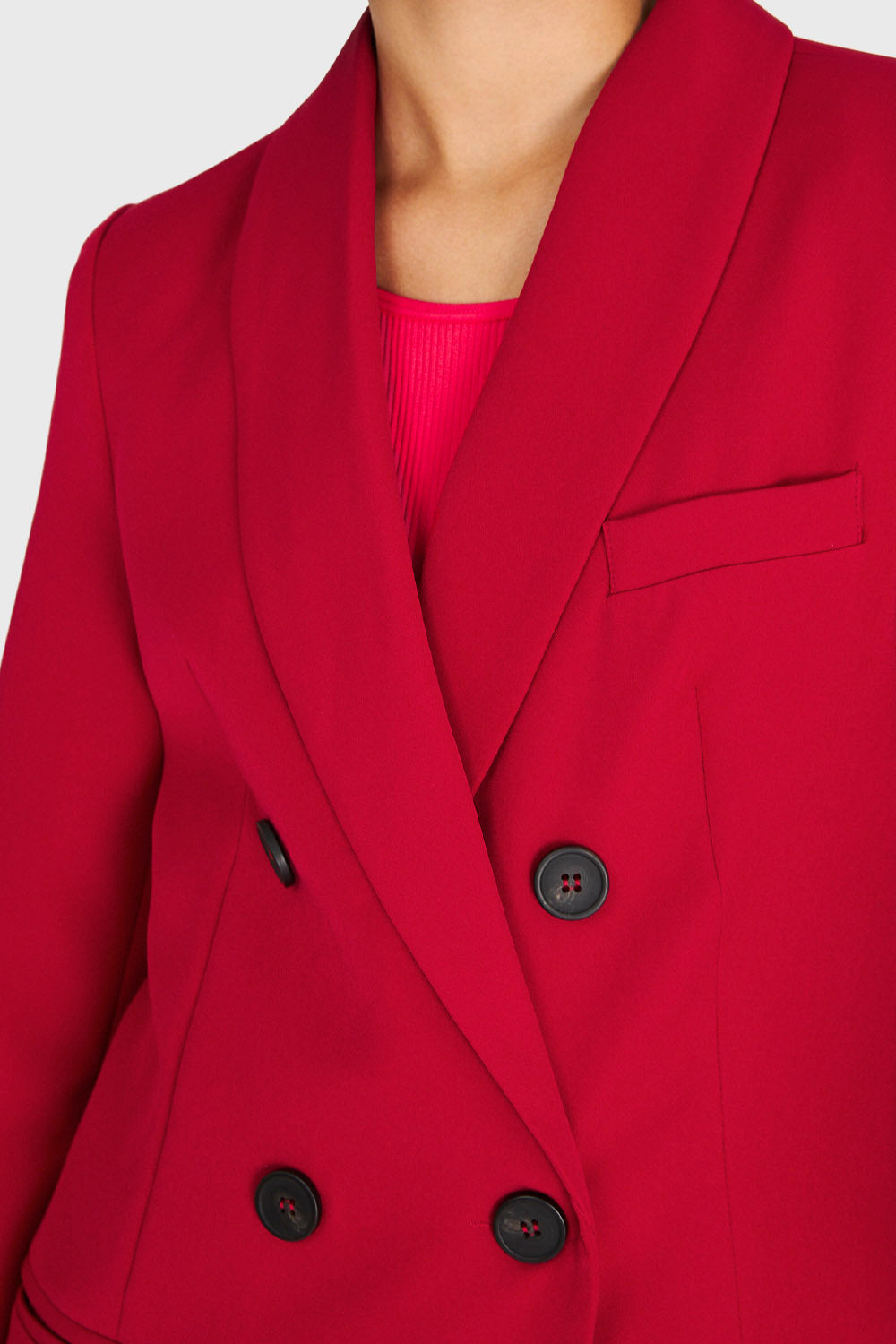 Blazer Cuello Cruzado Rojo