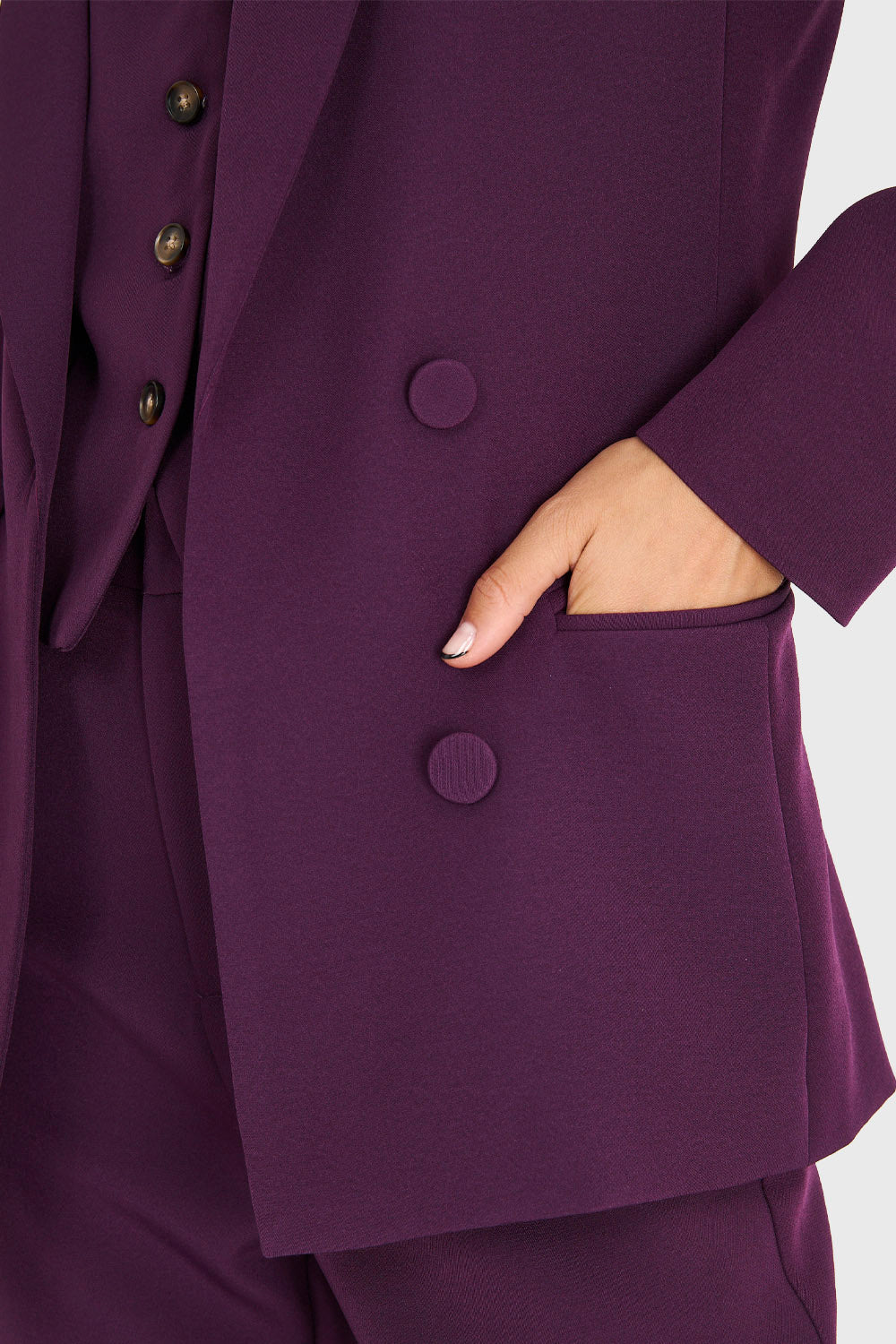 Blazer Básico De Tope Morado
