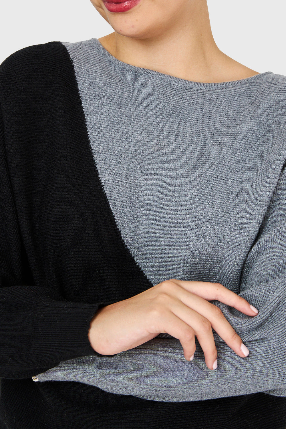 Sweater Color Block Gris