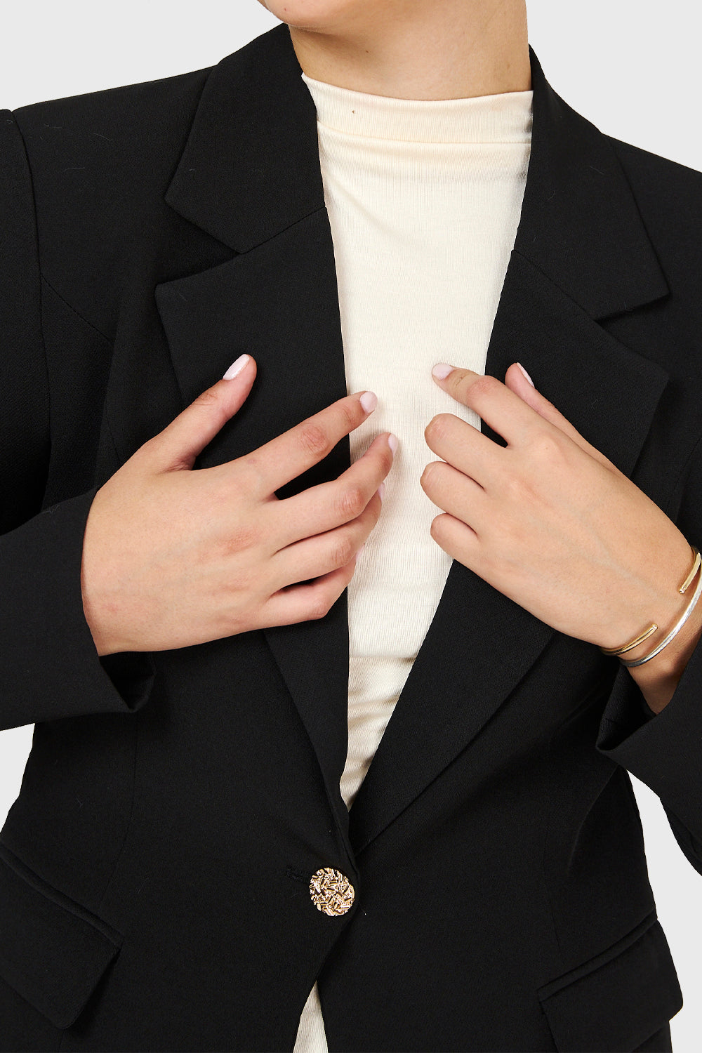 Blazer Un Botón Negro