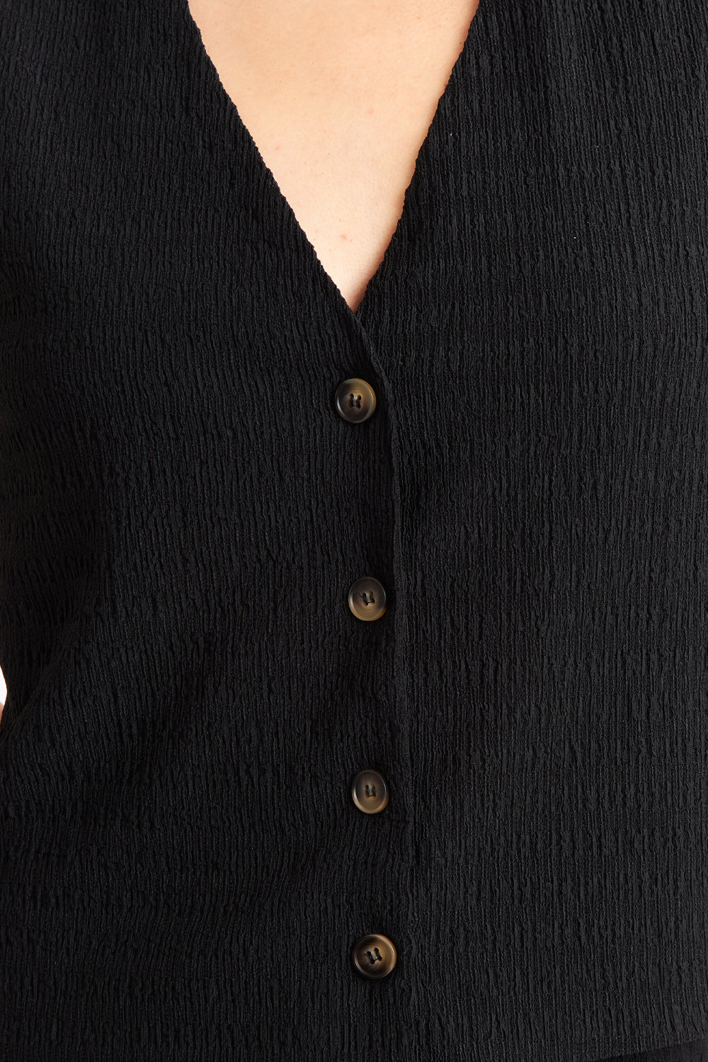 Gilet Tipo Crepé Negro