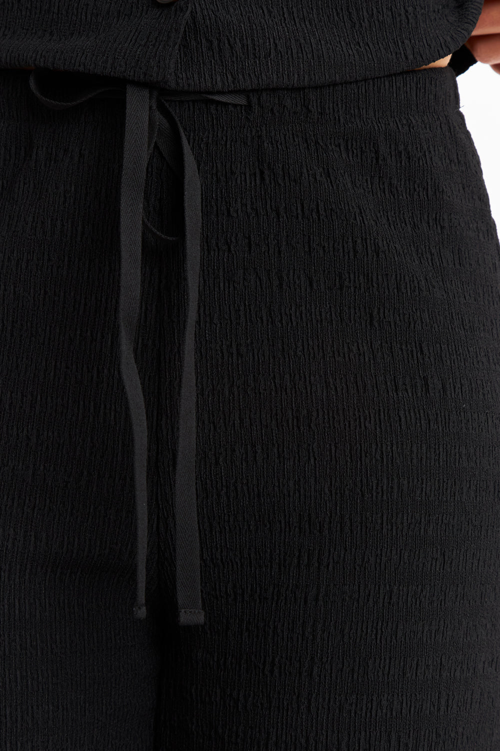 Pantalón Tipo Crepé Ajustable Negro