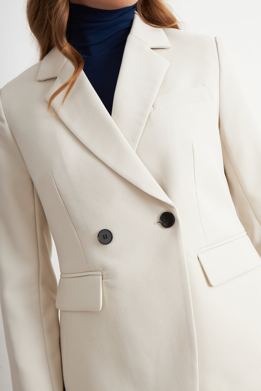 Blazer Sastrero Dos Botones Blanco