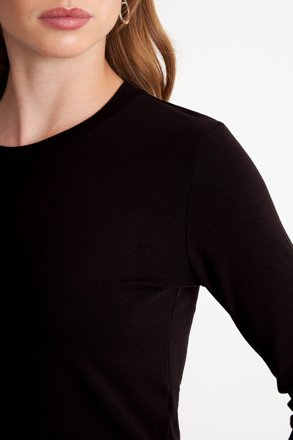 Polera Manga Larga Crop Negro