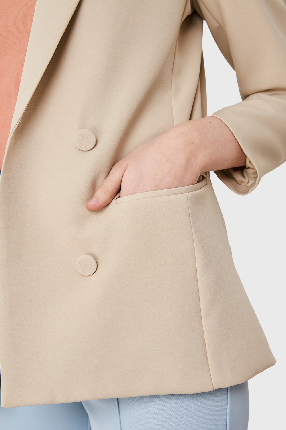 Blazer 4 Botones Decorativos Khaki