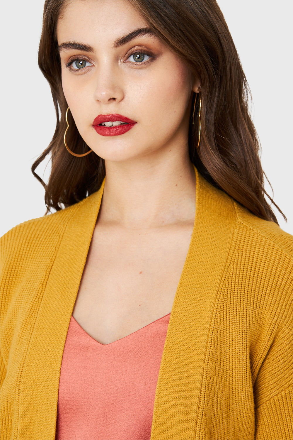Cárdigan Bolsillos Mostaza