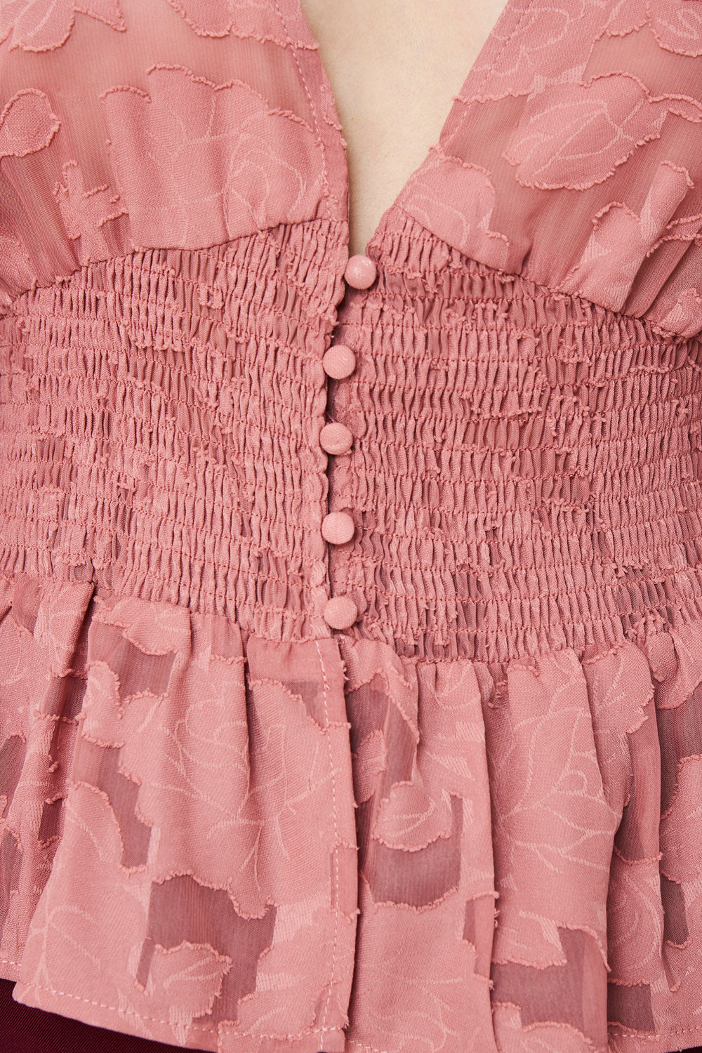 Blusa Transparente Flores Rosa