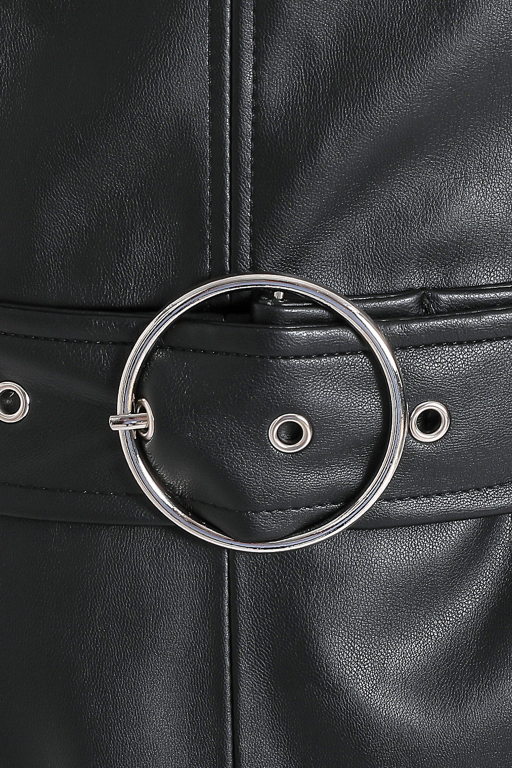 Vestido Ecocuero Cinturón Negro