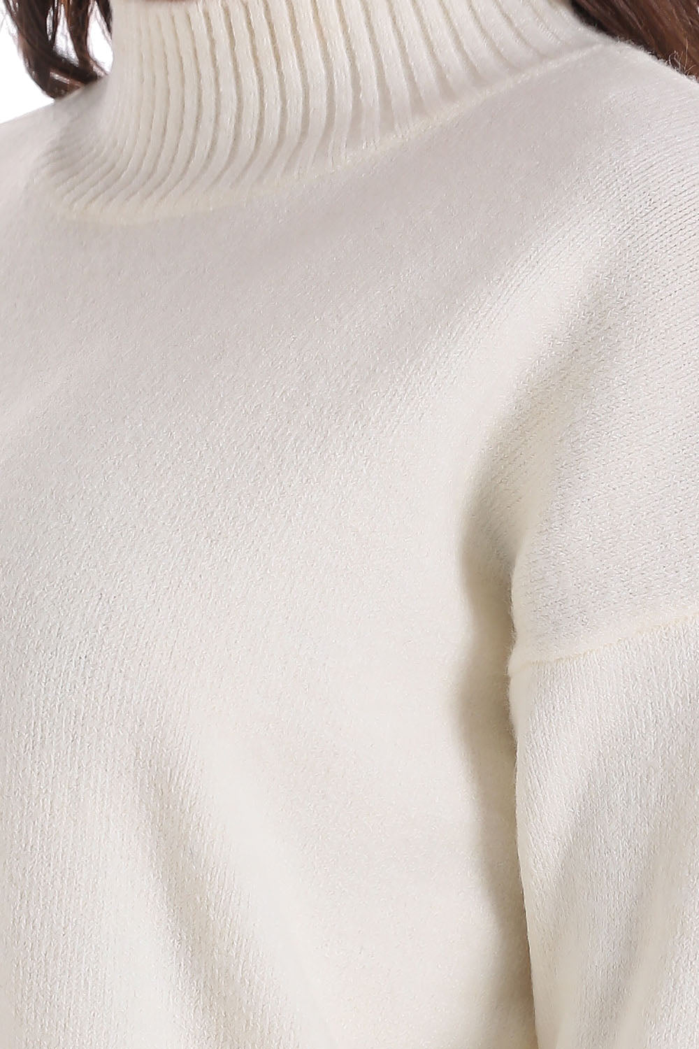 Sweater Cuello Beatle Corto Blanco