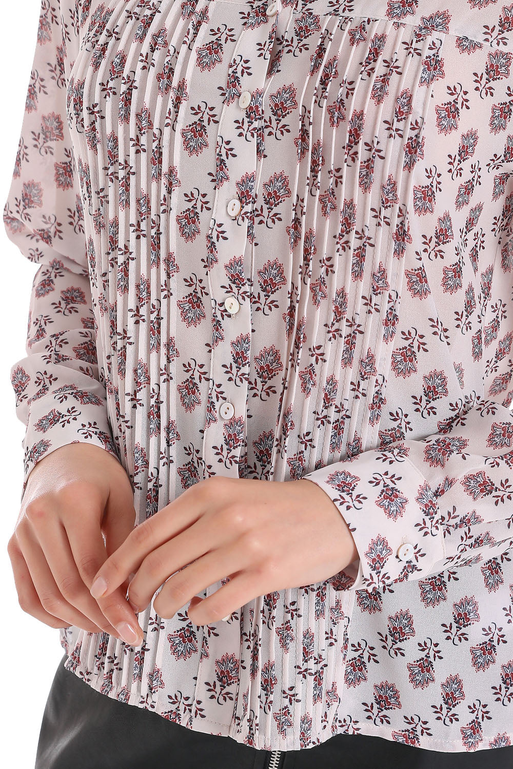 Blusa Print Vintage Arabesco Crema