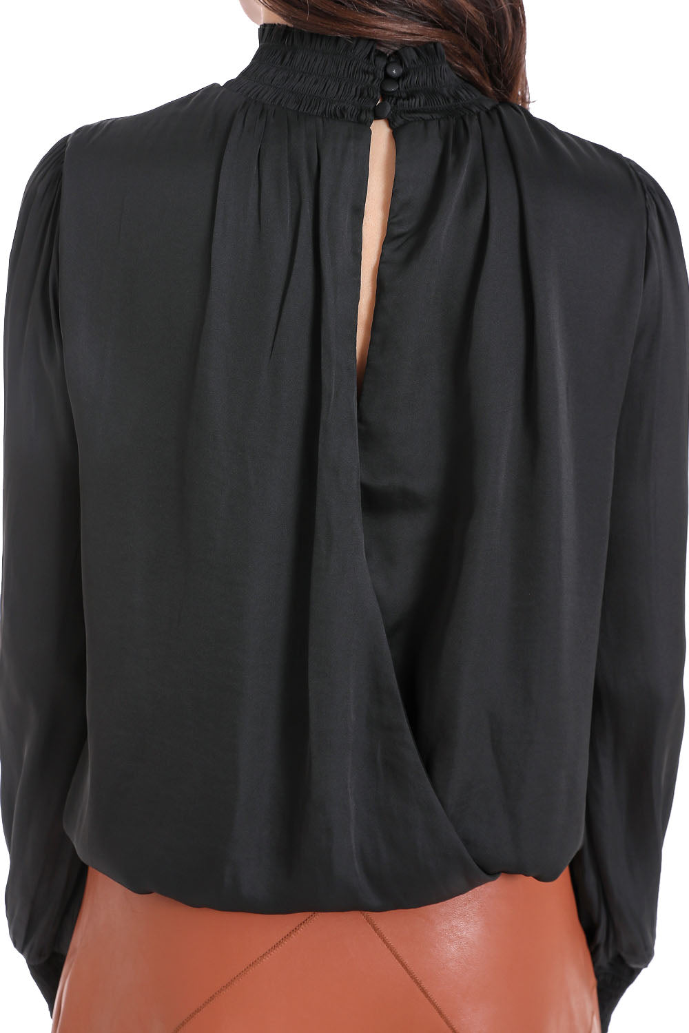 Blusa Escote Cruzado Espalda Negro