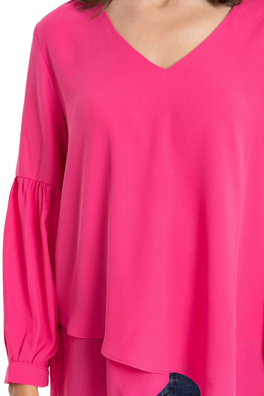 Blusa Capas Asimétrica Fucsia