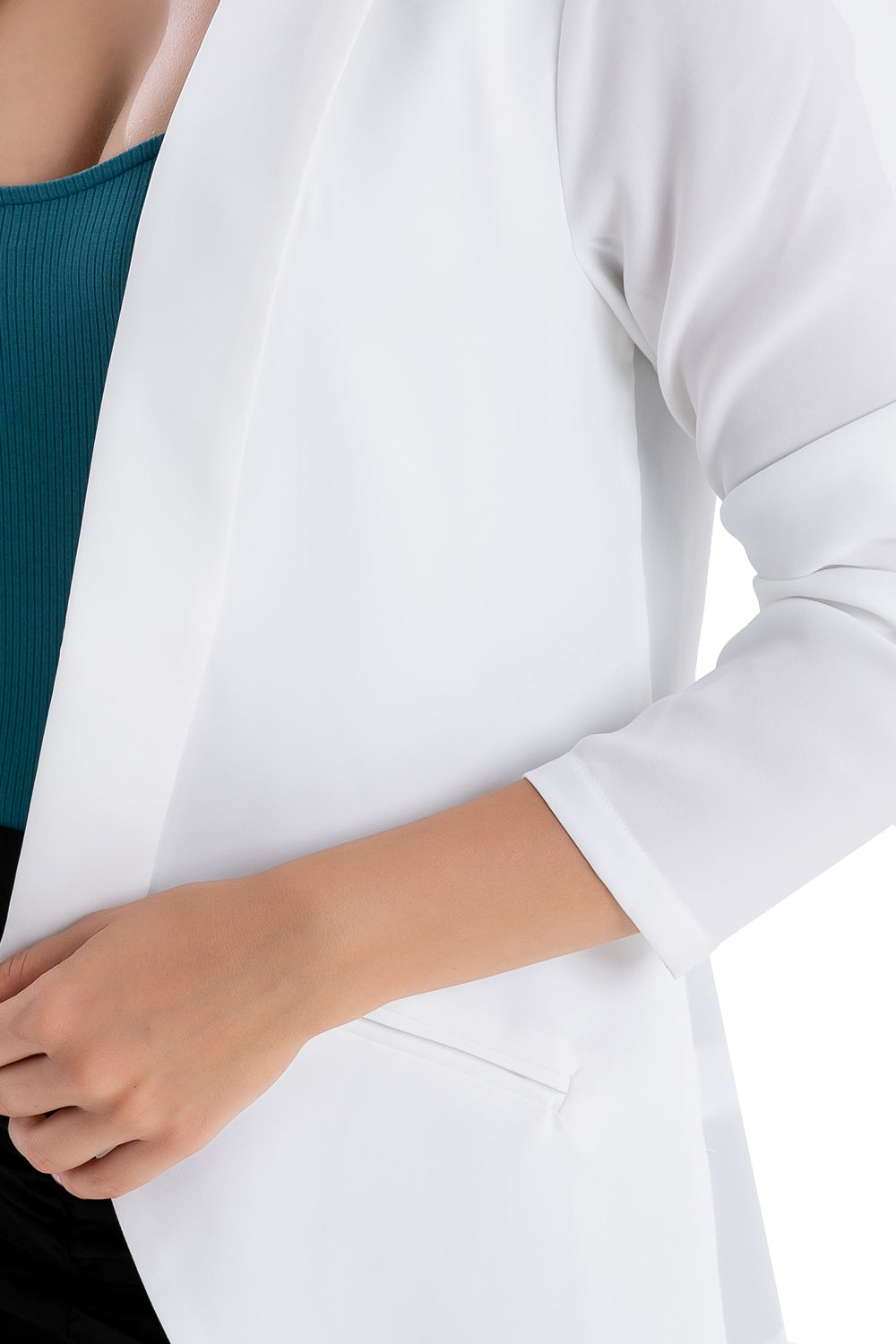 Blazer Solapa Larga Blanco