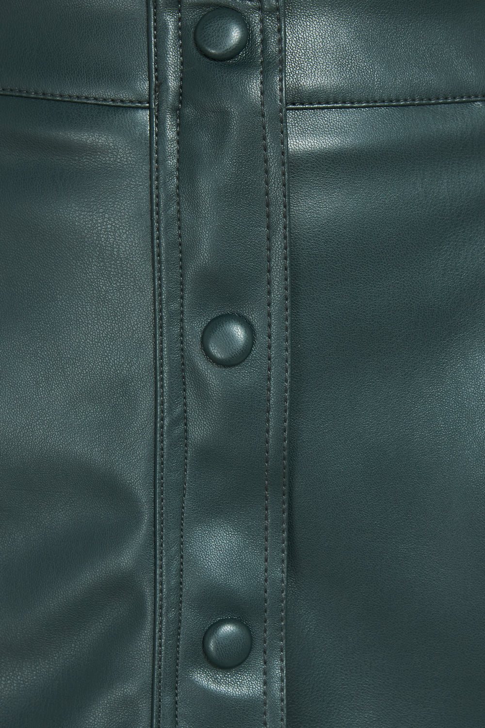 Mini Falda Ecocuero Botones Decorativos Verde