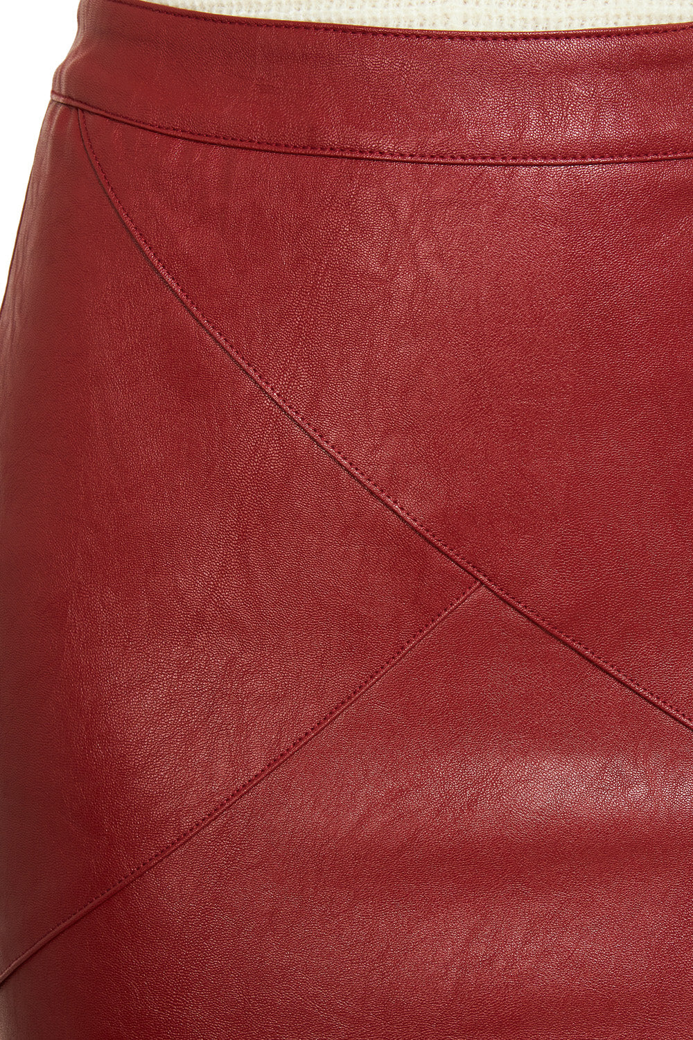 Mini Falda Ecocuero Burdeos