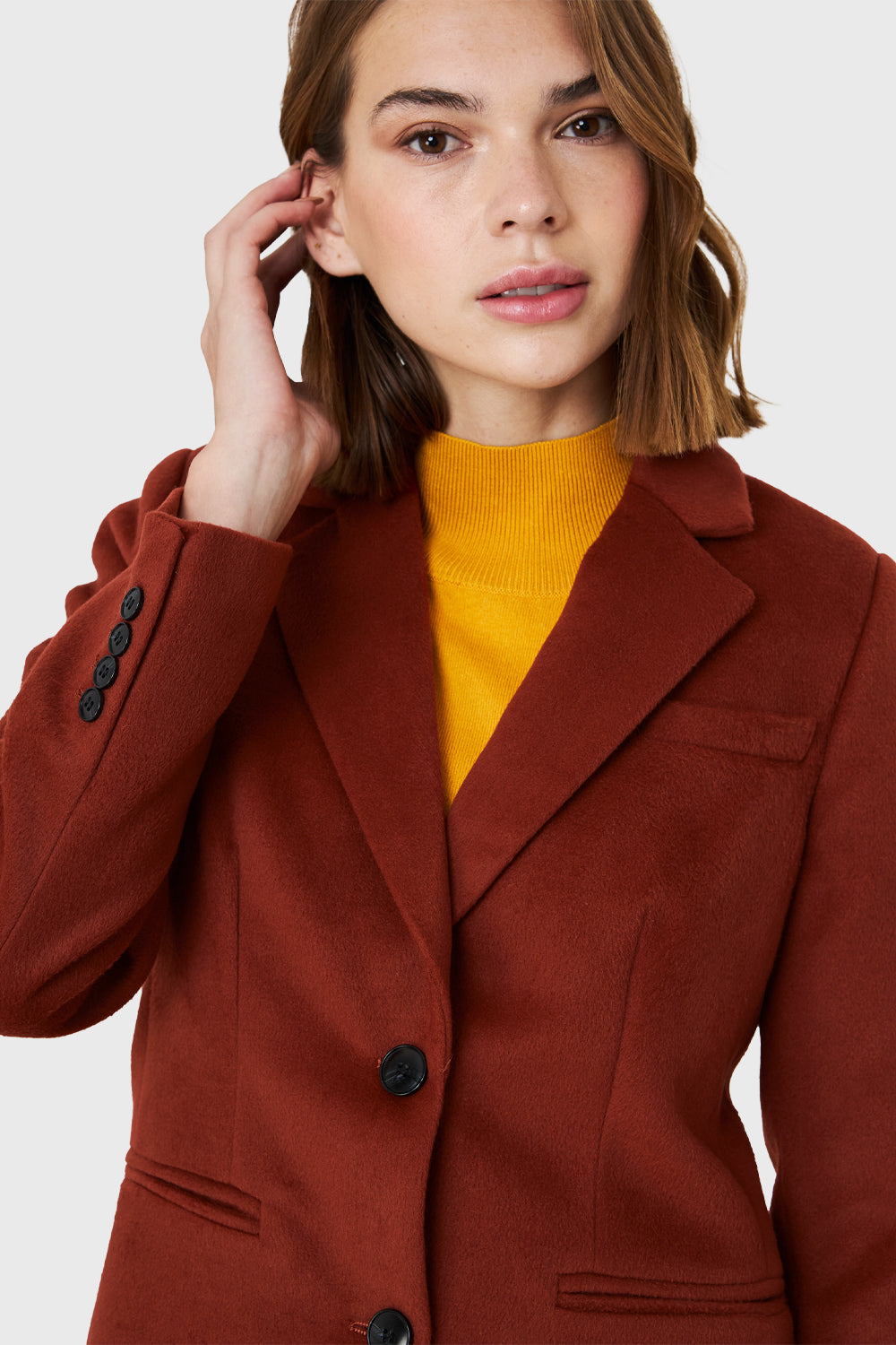 Abrigo Dos Botones Terracota