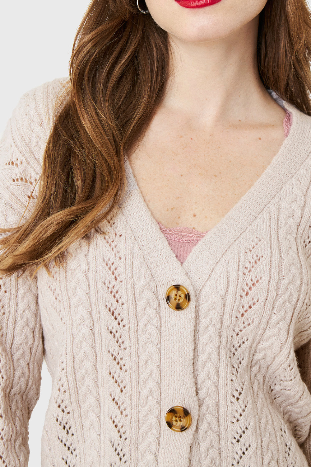 Cárdigan Punto Fantasía Beige