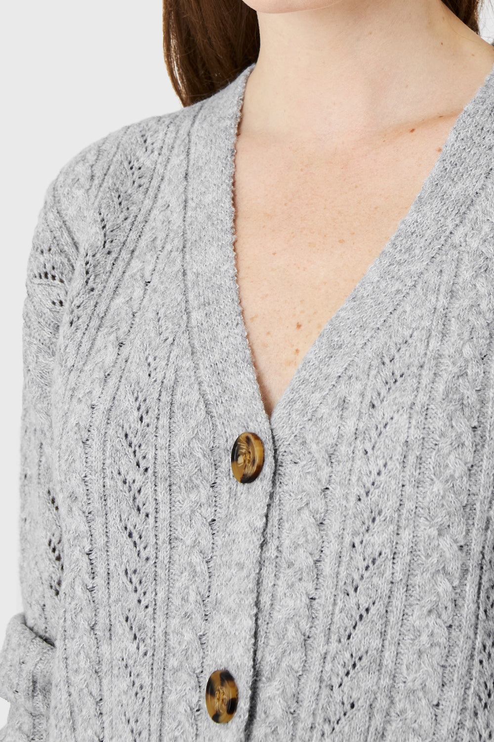 Cárdigan Punto Fantasía Gris