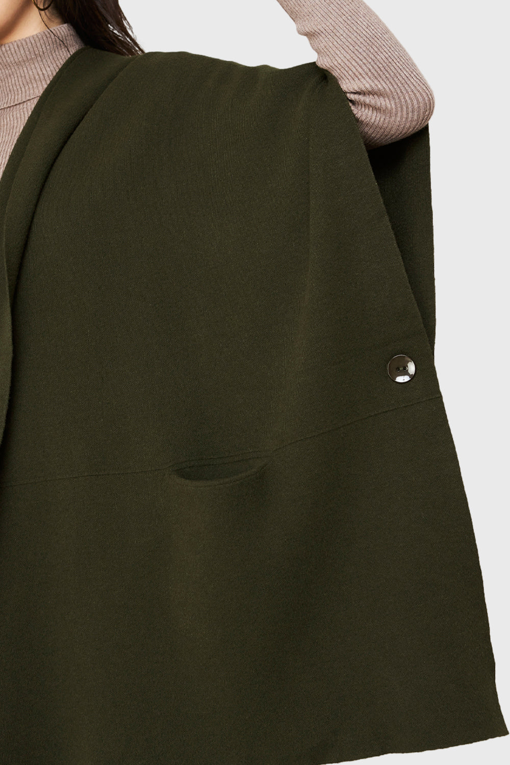 Tapado Gorro Y Bolsillos Oliva