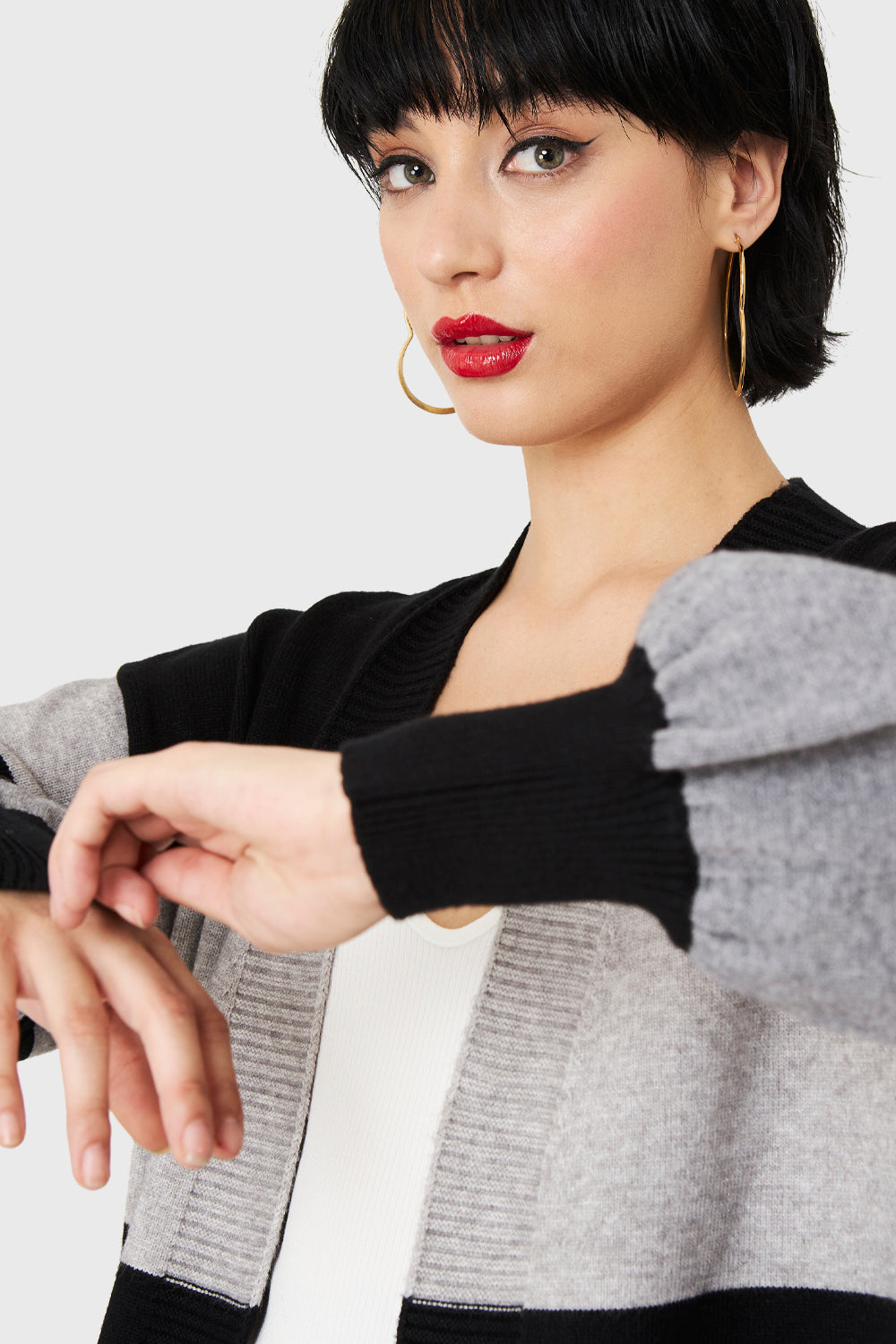 Cárdigan Rayas Negro